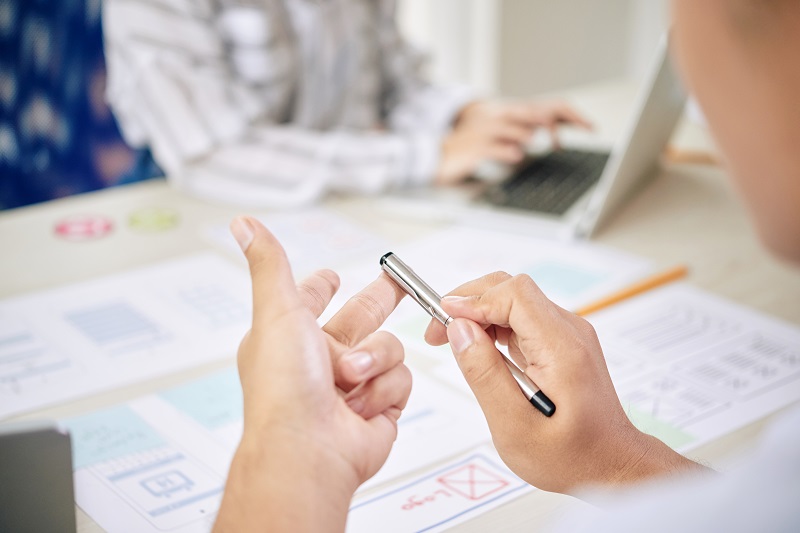 a person counting by hand